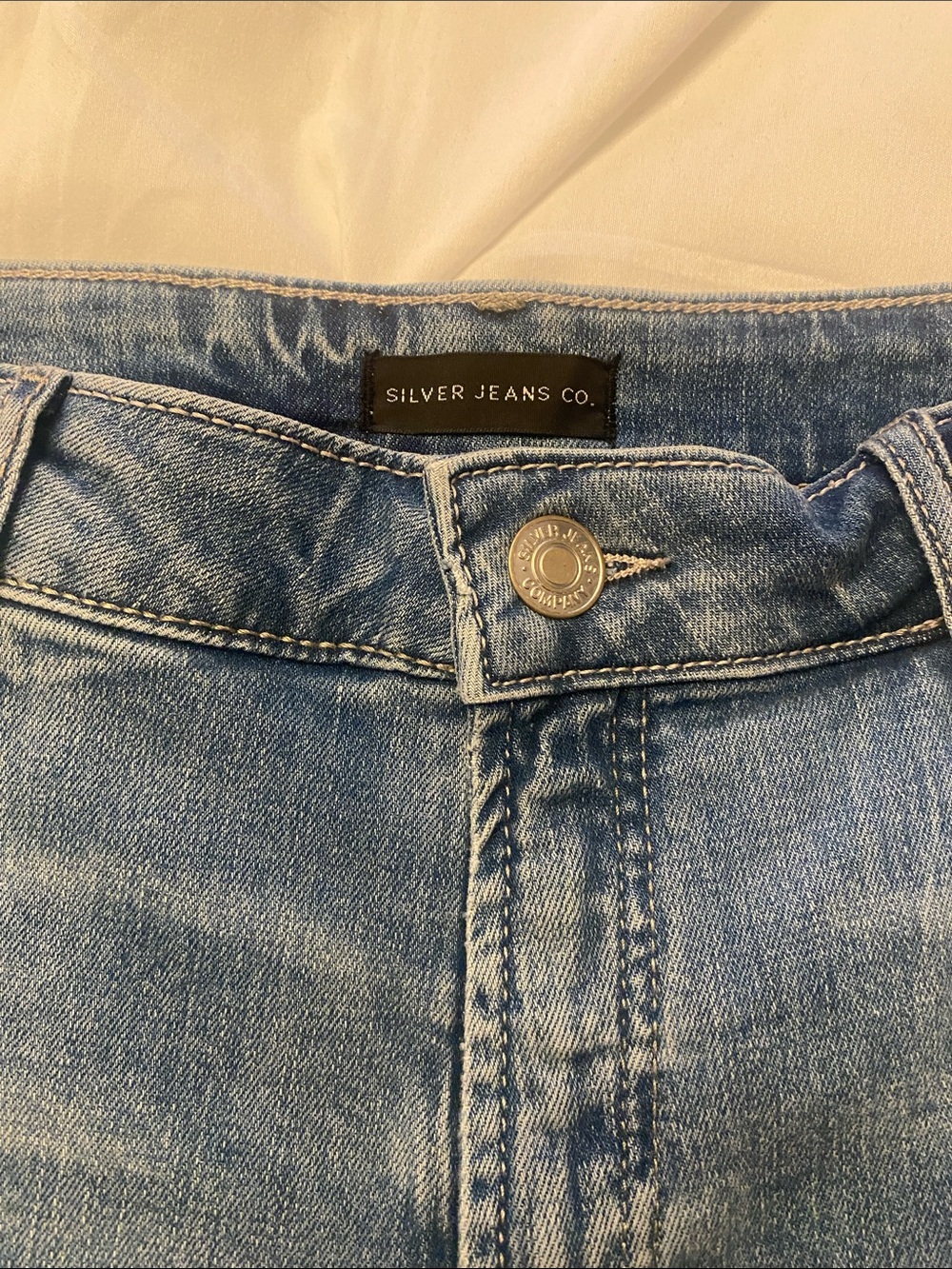 Silver Denim Distressed Jean Shorts - Picture 3 of 7